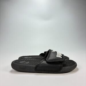 Puma Cool Cat V Black Slides Sandals Comfort Slip On Casual Shoes Youth Size 12